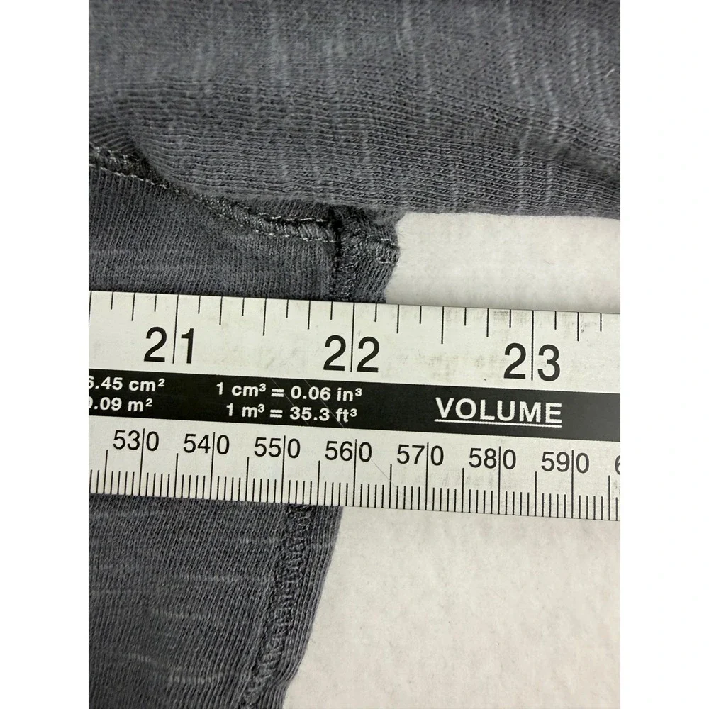 Banana Republic Henley Shirt Mens Large‎ Gray Long Sleeve Slub Knit 2 Pocket Top